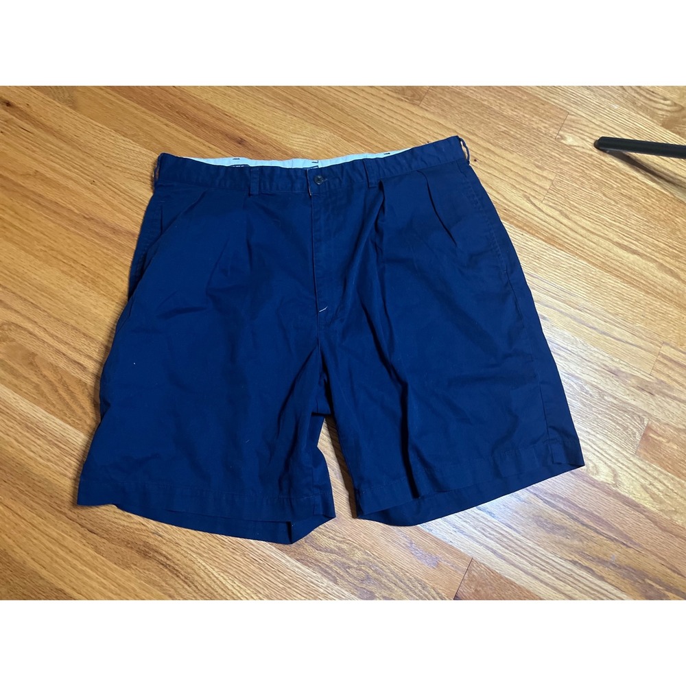 Vintage Polo Golf Shorts Pleated 100% Cotton  Navy  Mens Size 38 8 1/2"